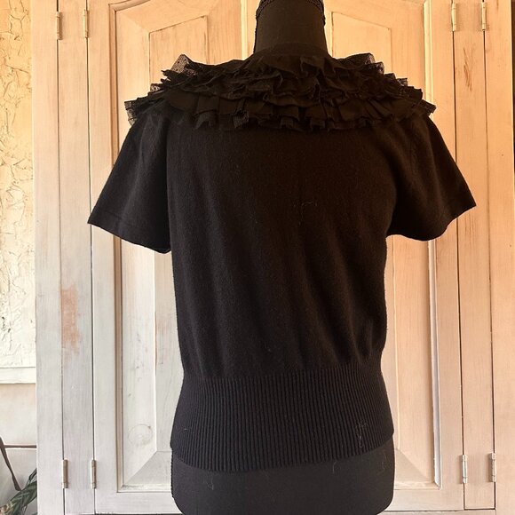 The Nanette Lepore cropped button-down black sweater - Picture 2 of 3